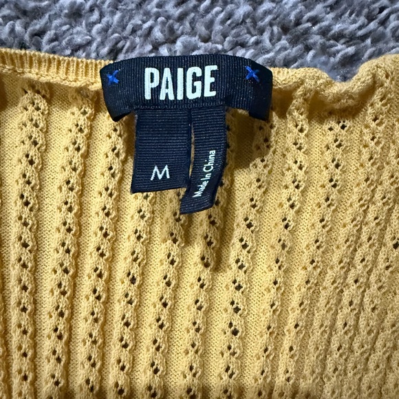 PAIGE Yellow Ribbed Button-Front Tank Top - Picture 2 of 3